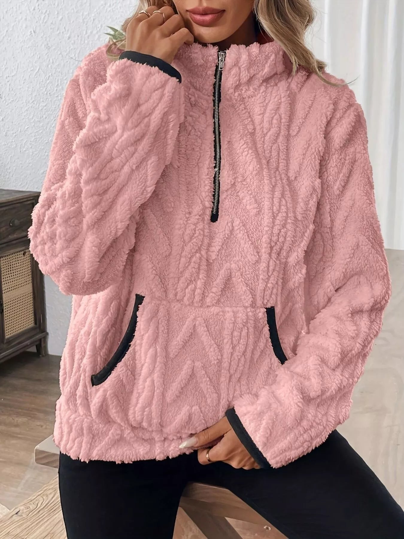 Cozy Sherpa Half Zip Sweatshirt