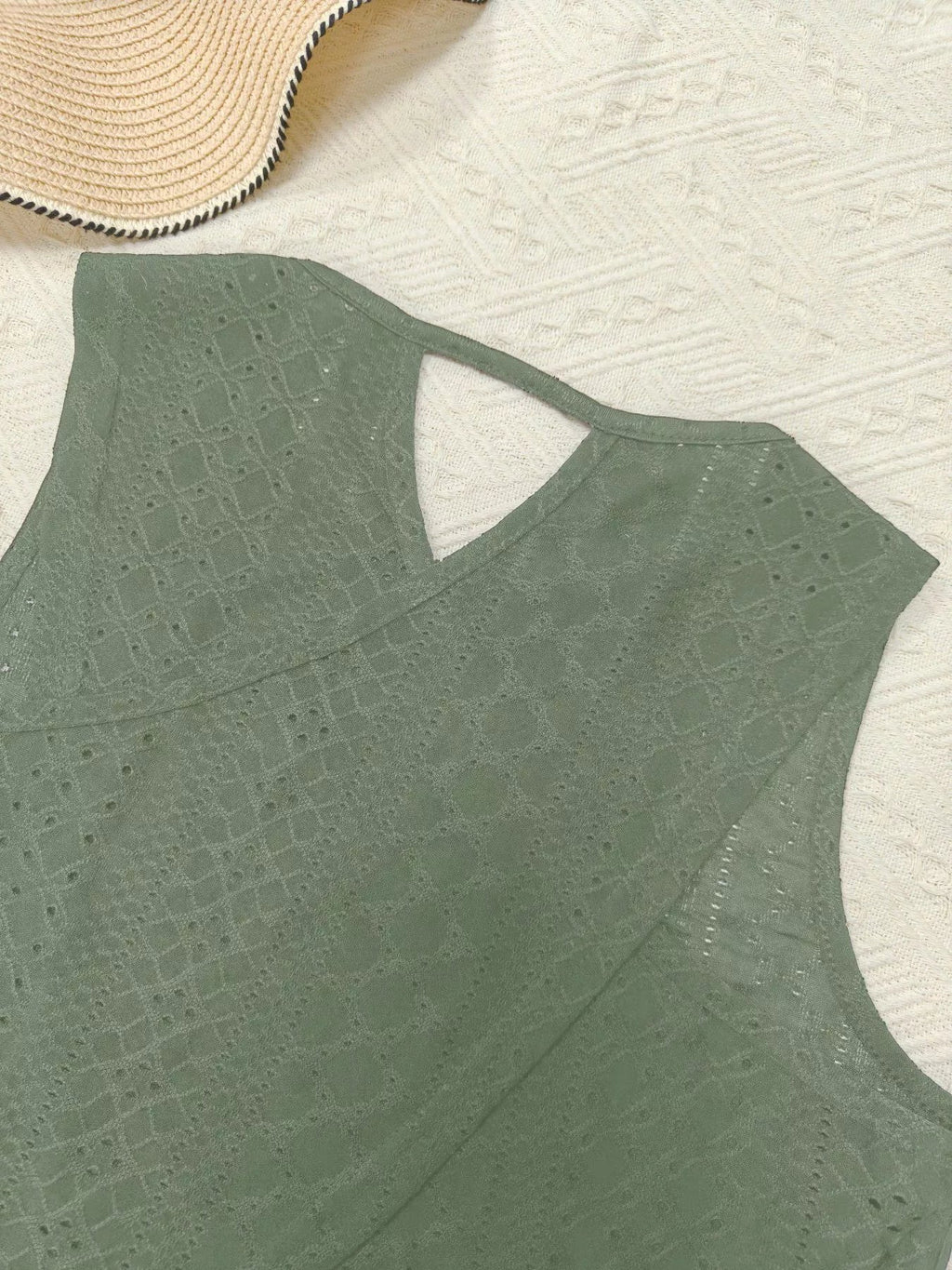 Hollow-Out Knit Tank Top