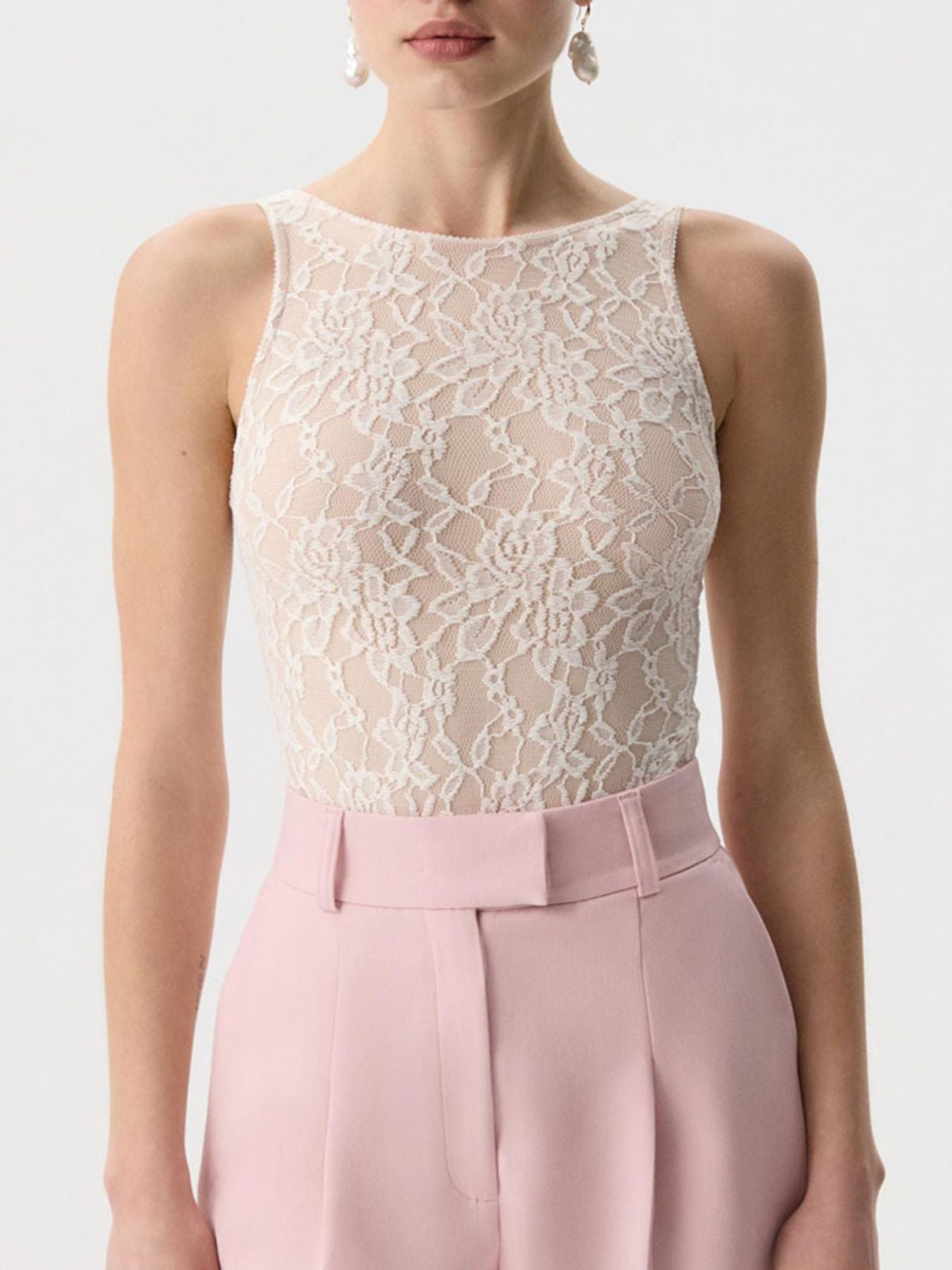 Lace Round Neck Tank