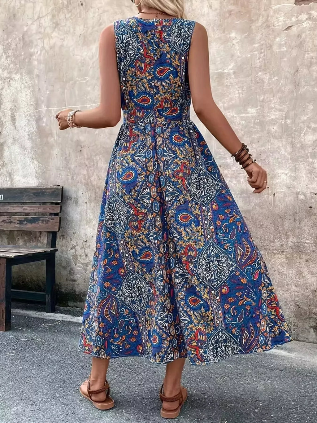 Paisley Print Sleeveless Romper