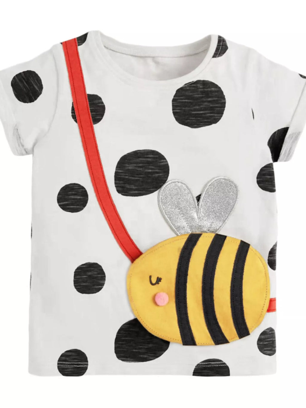 Children's Bee Applique Polka Dot T-Shirt