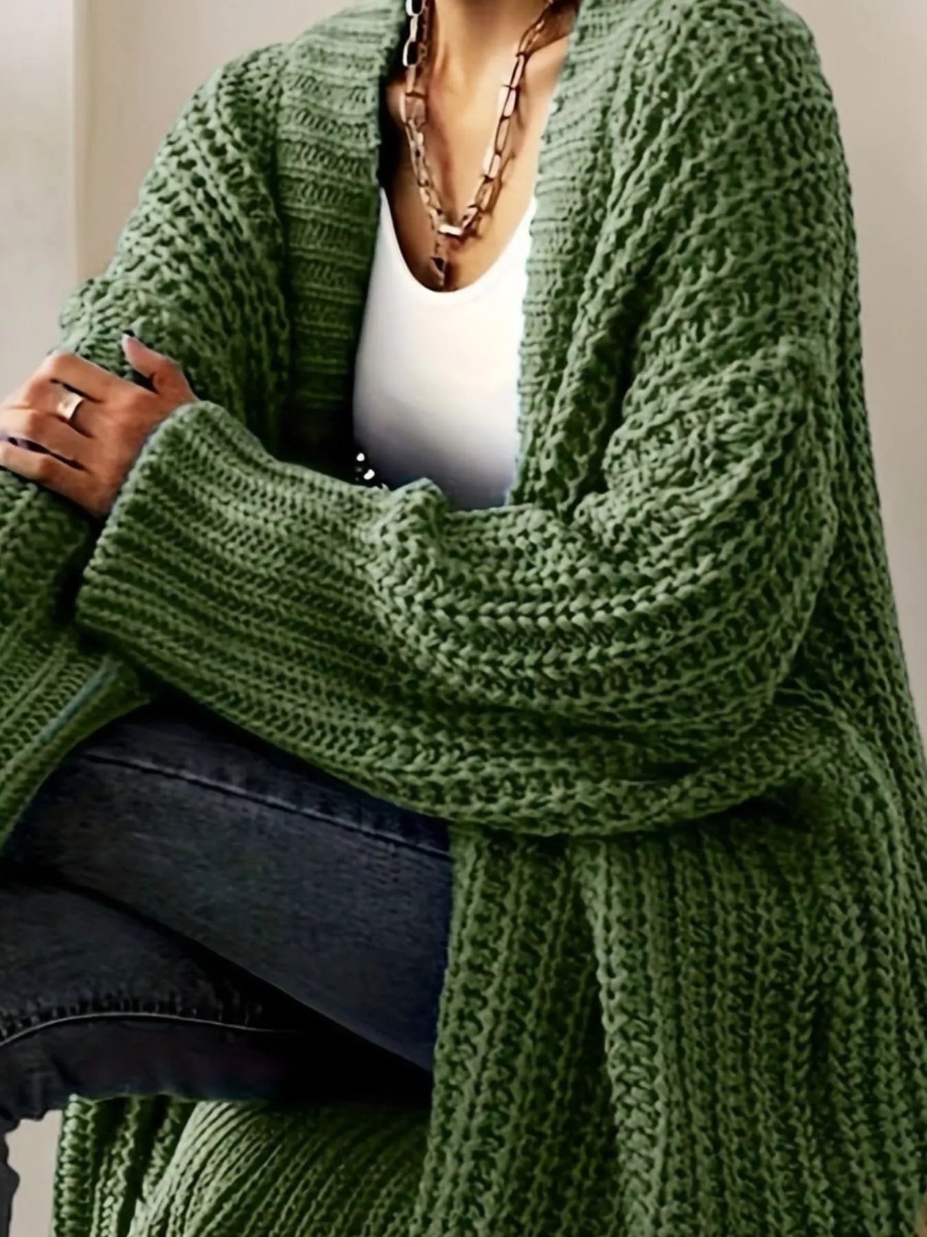 Chunky Knit Open Front Cardigan