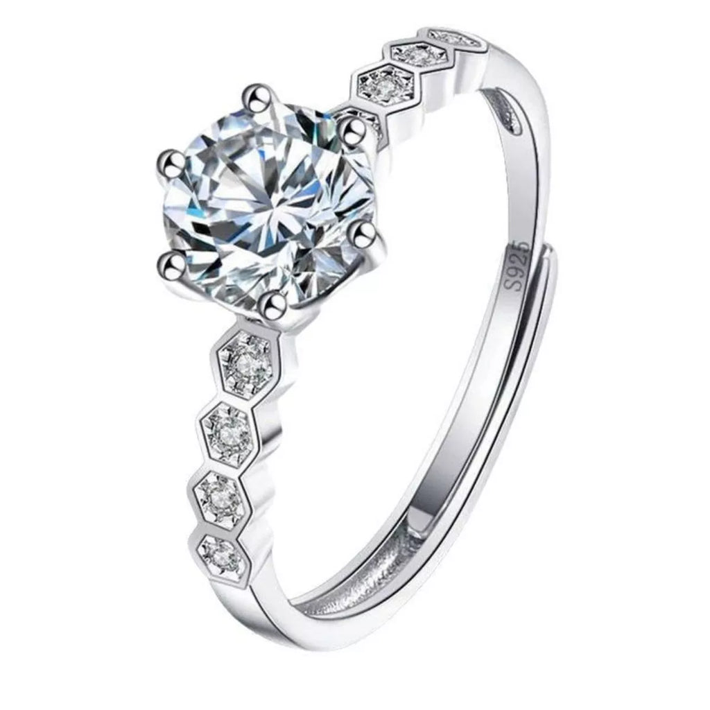 1 Carat Moissanite 925 Sterling Silver Ring