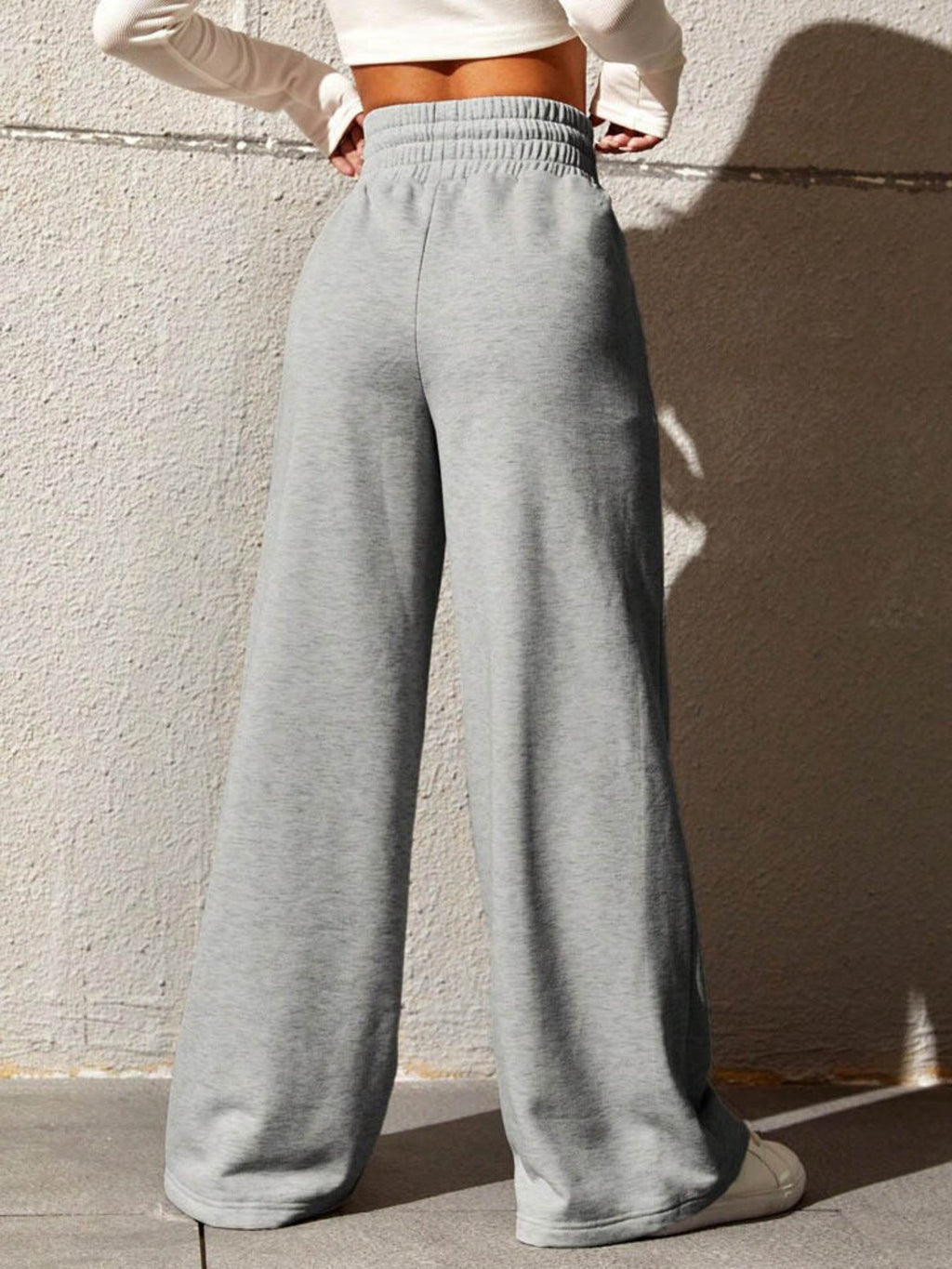 Wide Leg Drawstring Waist Pants