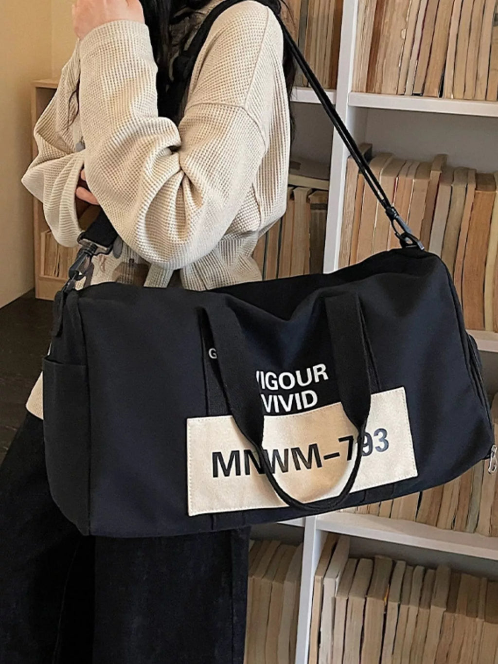 Letter Nylon Travel Bag