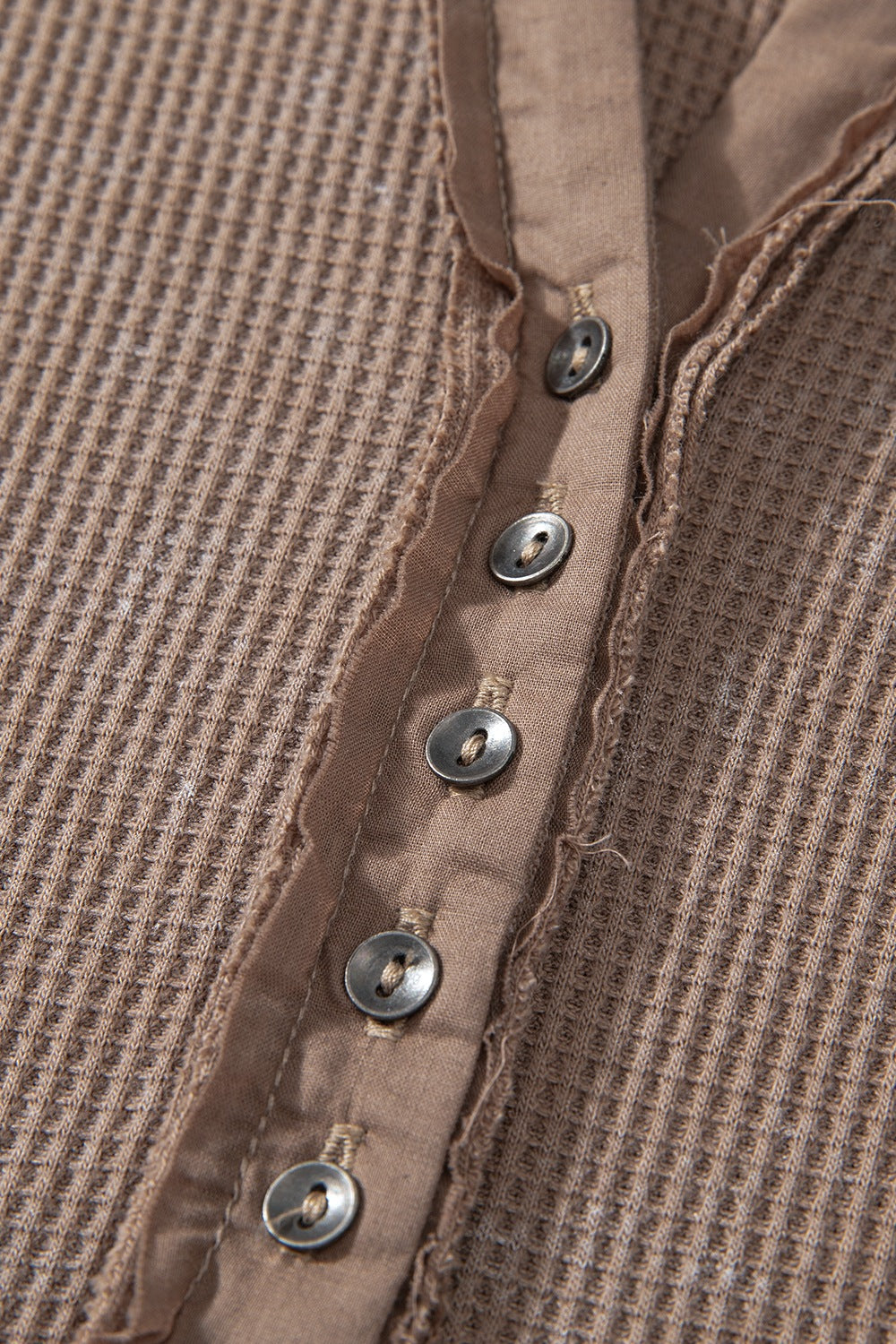 Button Detail Long Sleeve Top