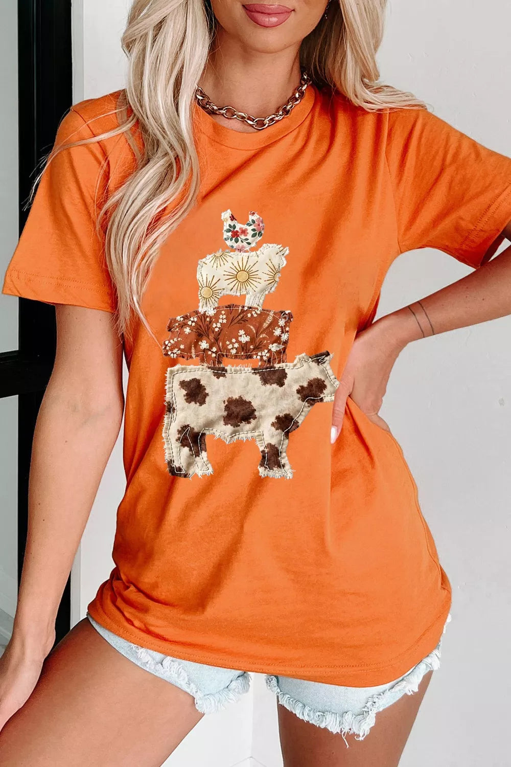 Unique Animal Design Short Sleeve T Shirt