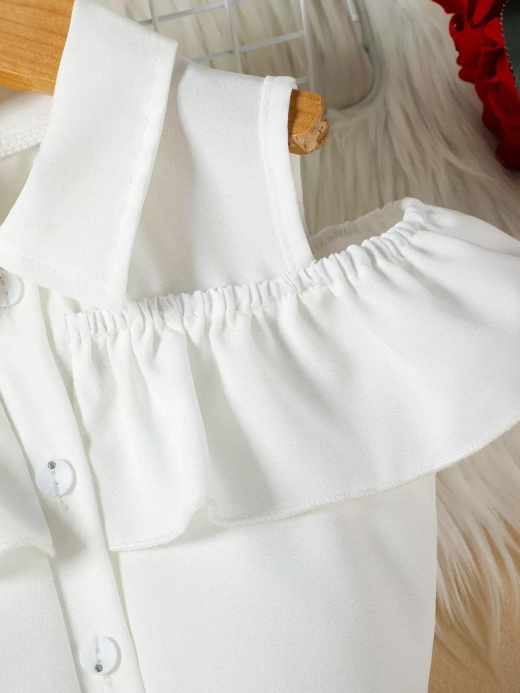 Children's Ruffle Cold Shoulder Top & Shorts Set