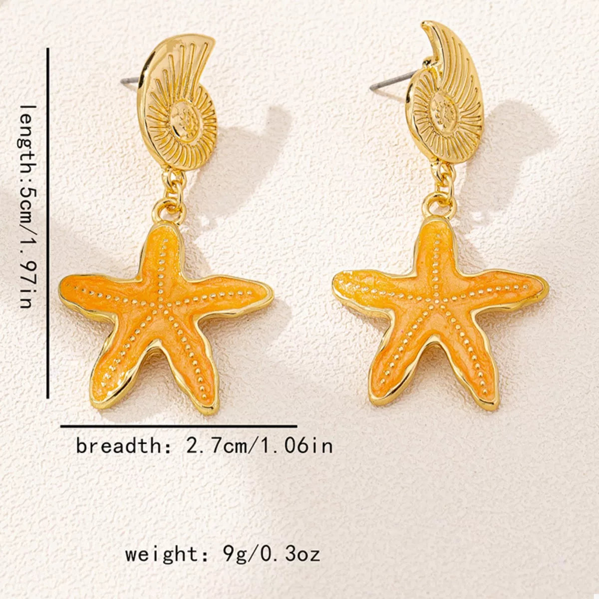 Ocean Shell Starfish Drop Earrings