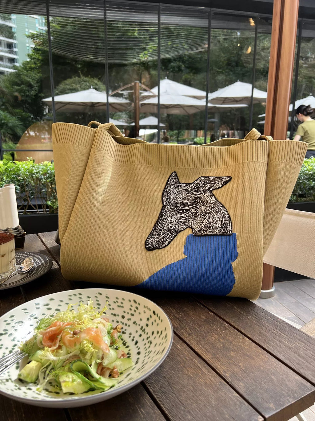 Dog Knit Shoulder Bag