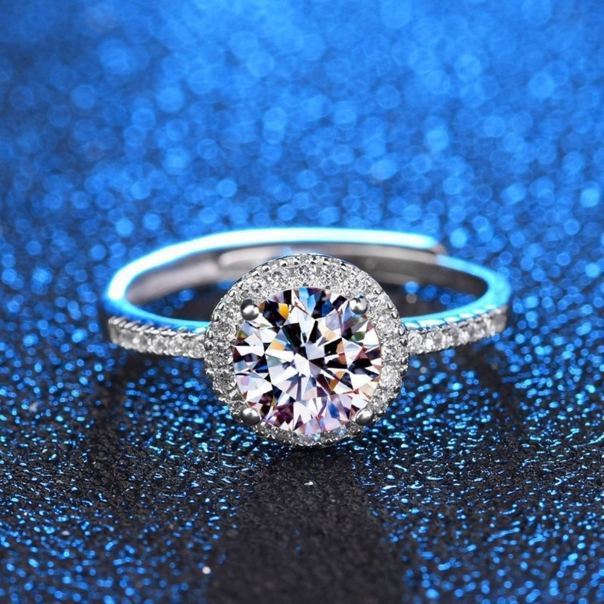 1 Carat Moissanite 925 Sterling Silver Ring
