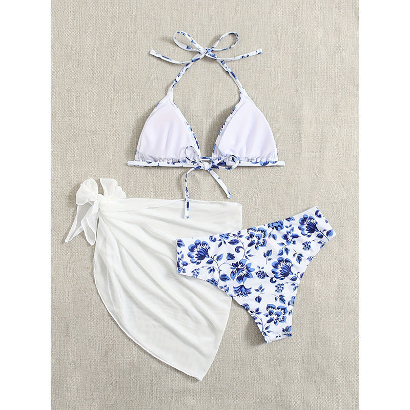 Sexy Printed Bikini Three-Piece Swimwear Set
