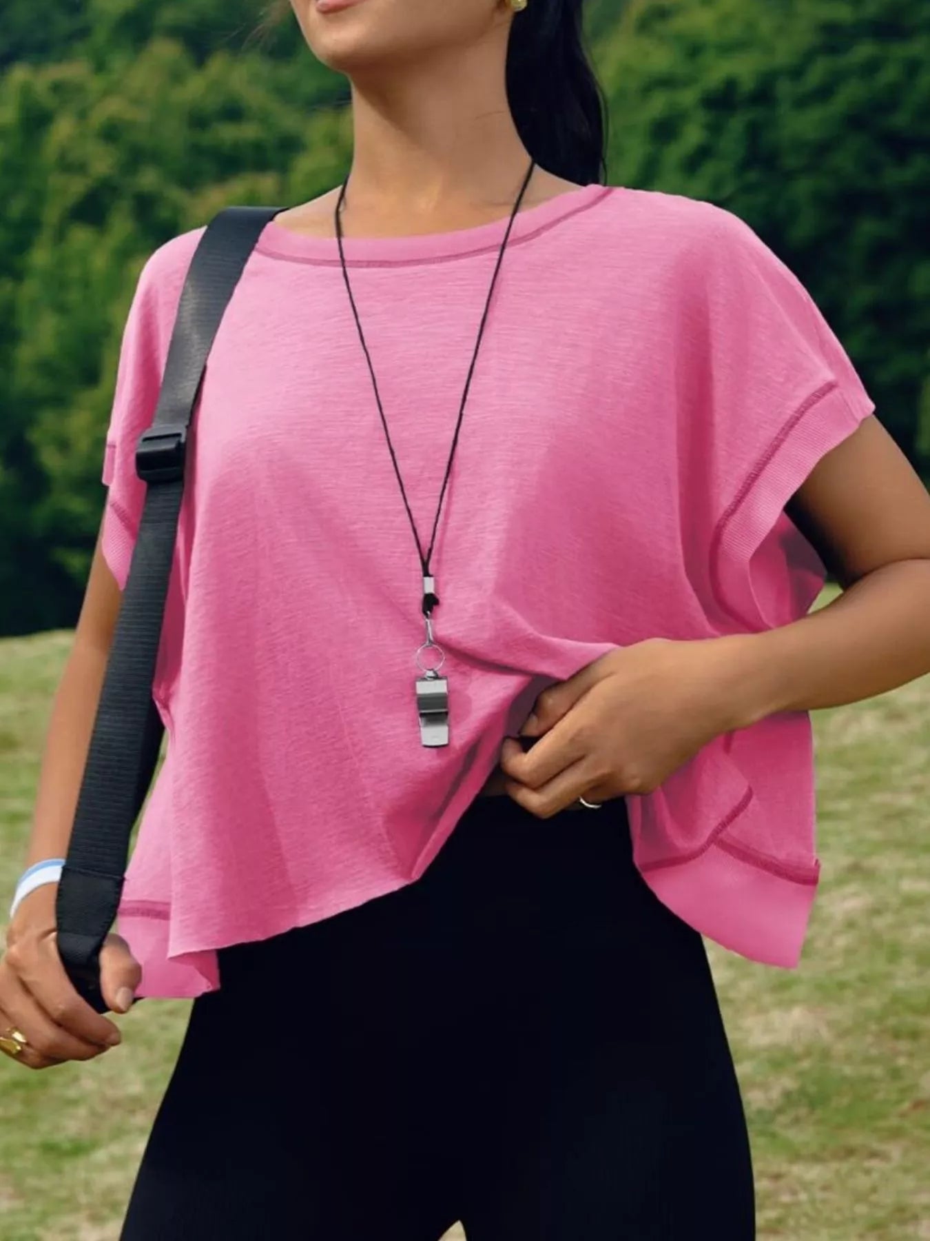 Cutout Back Short Sleeve T-Shirt