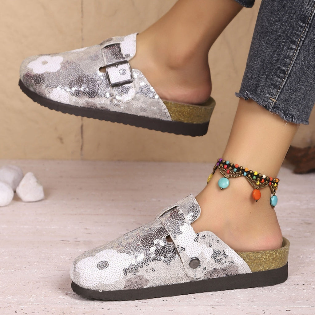 Sequin Round Toe Slip-Ons