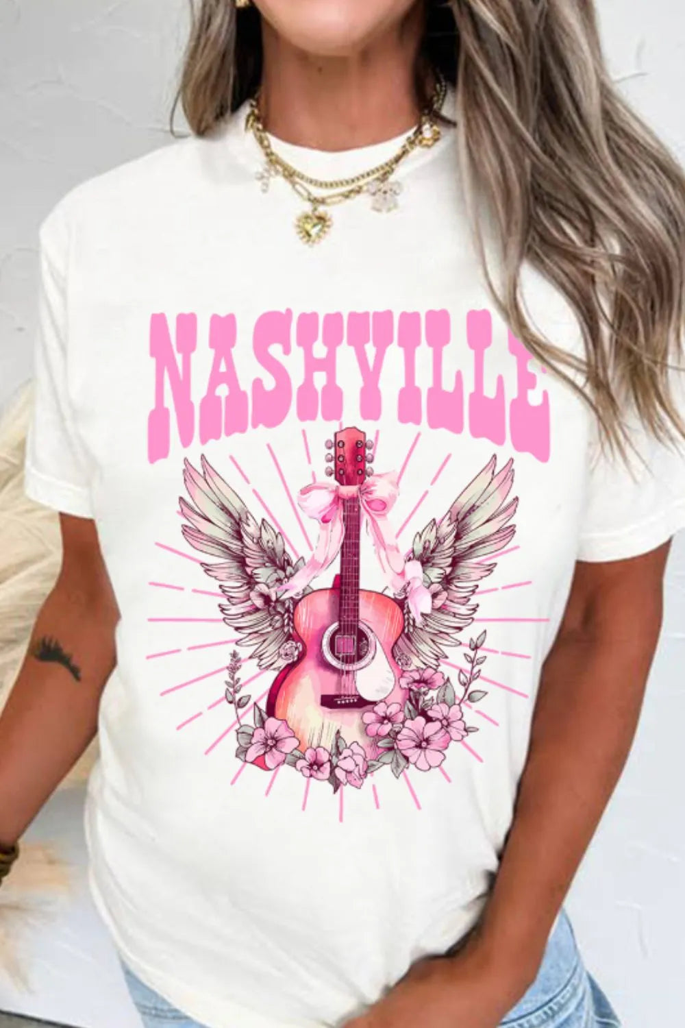 Graphic Round Neck Short Sleeve T-Shirt