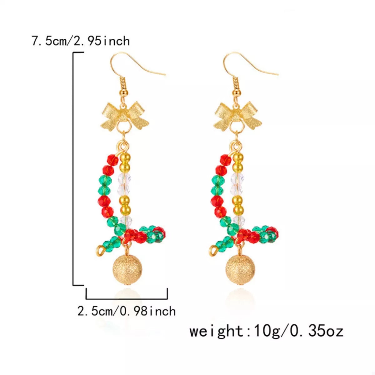 18K Gold-Plated Bead Bow Earrings