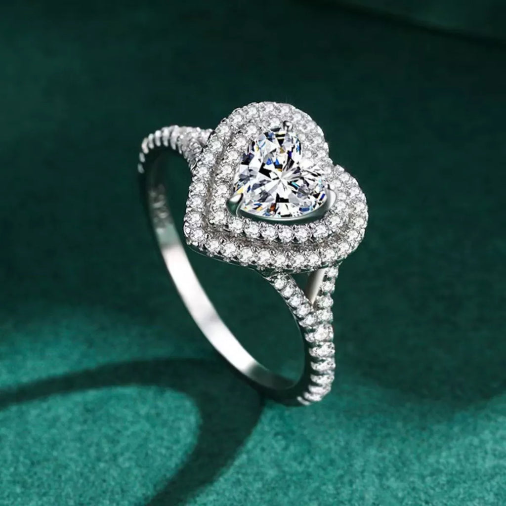 1 Carat Moissanite Heart-Shaped Ring