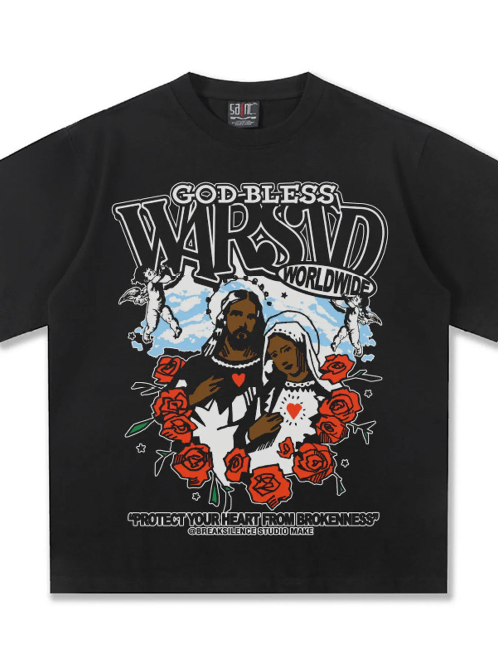 Men's God-Bless Graphic Print Vintage Wash T-Shirt