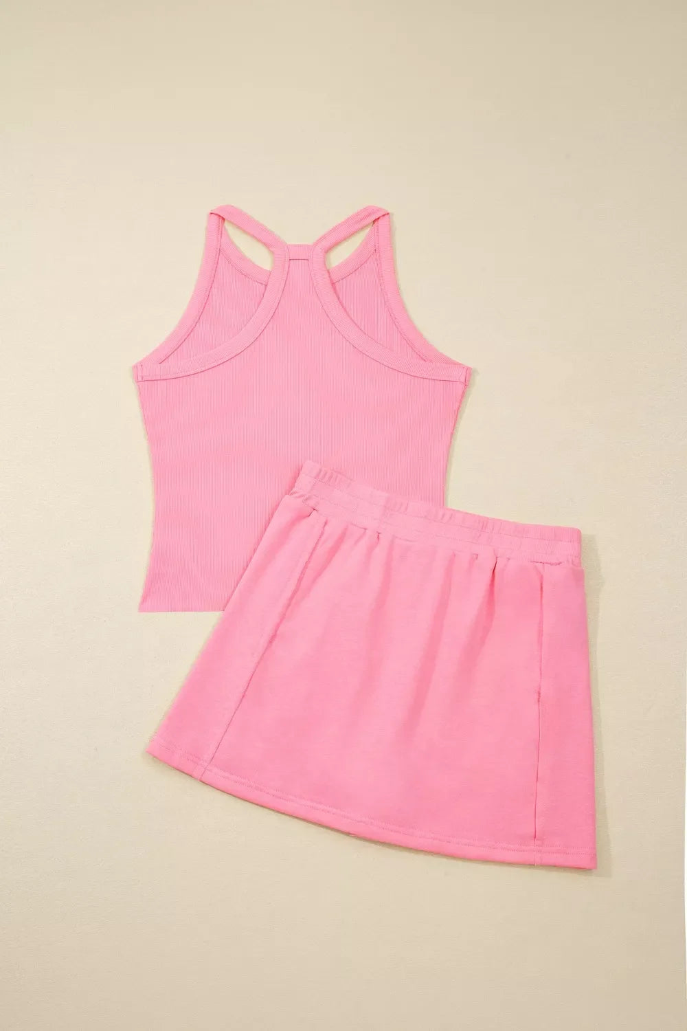 Sleeveless Cropped Top and Pocketed Skort Set