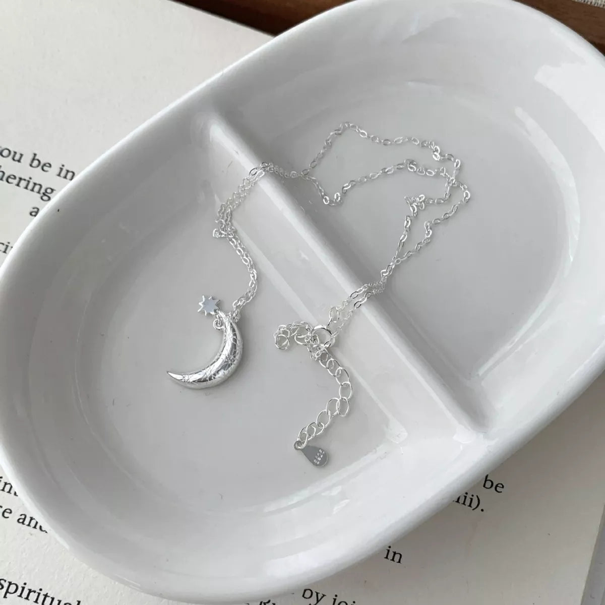925 Sterling Silver Star Moon Necklace