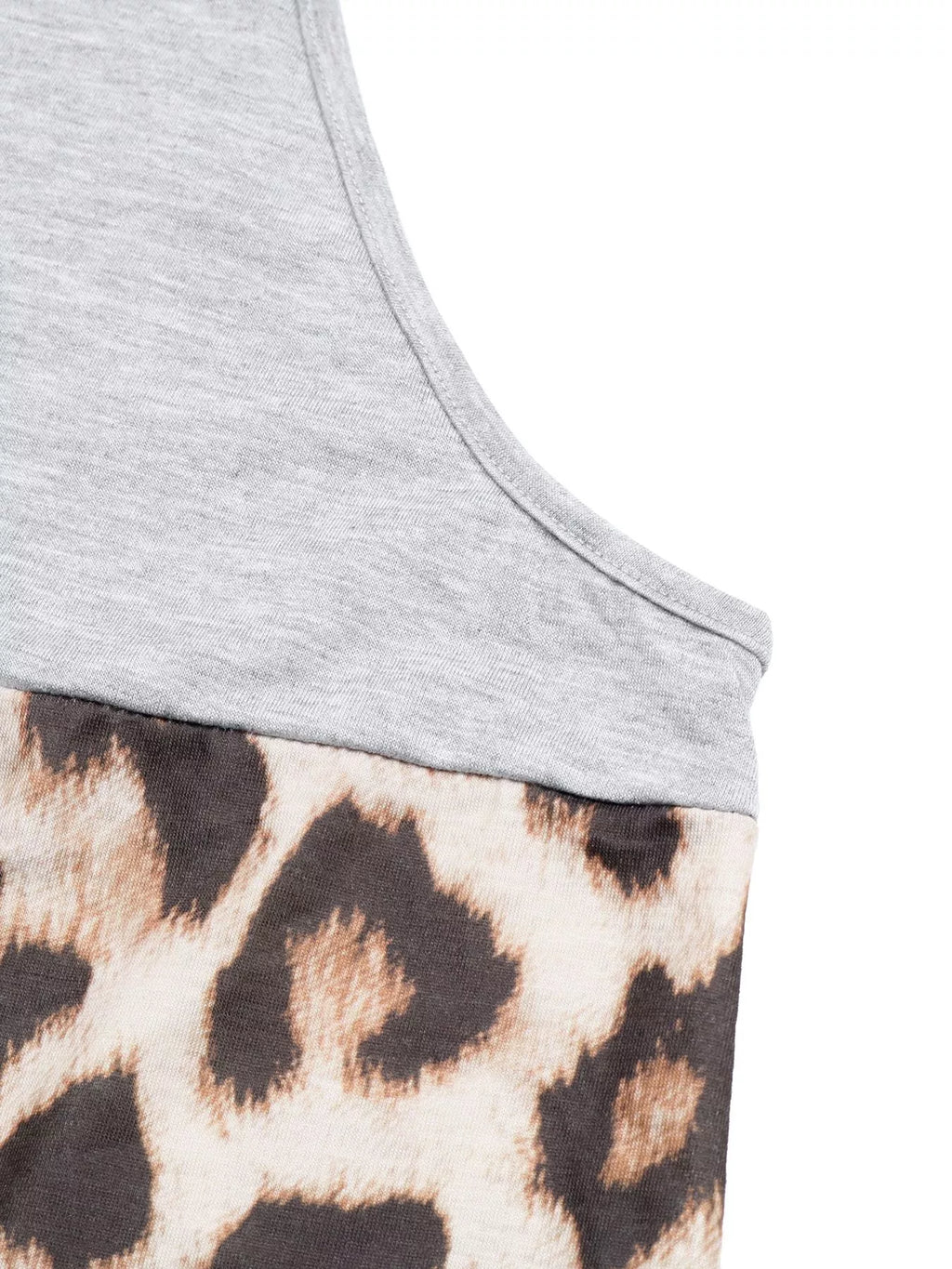 Leopard Print Color Block Tank