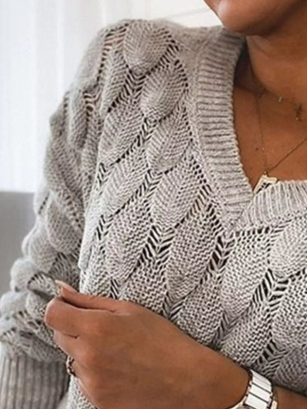 V-Neck Knitted Sweater