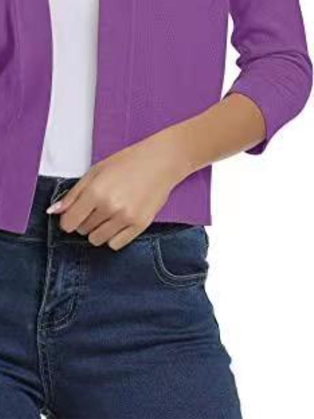 Viscose Blend Open Front Cardigan