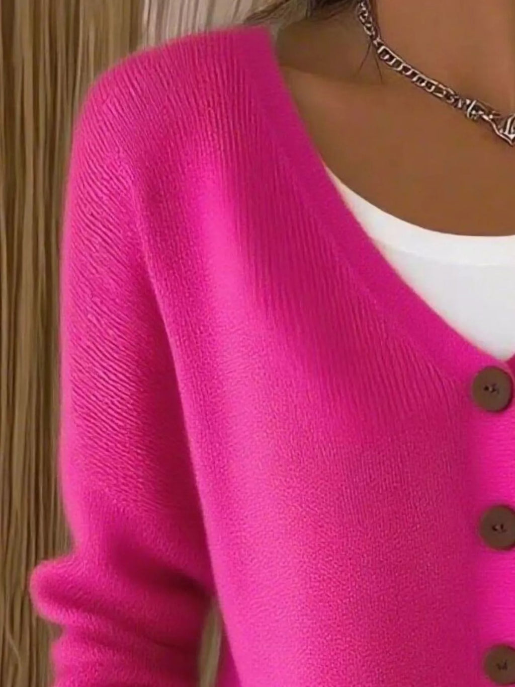 Full Size V-Neck Button-Down Knit Cardigan Plus Size