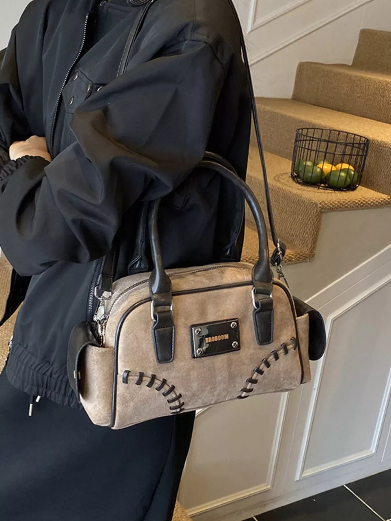 Vintage Top Handle Crossbody Bag