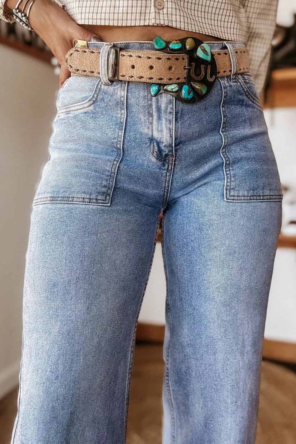 Turn-up Cuffs Loose Jeans
