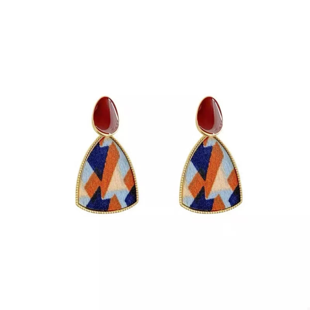 Colorful Abstract Pattern Drop Earrings