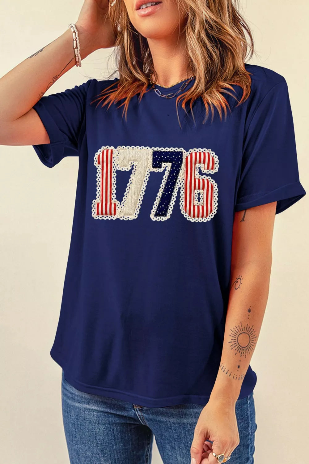 Patriotic 1776 Round Neck T-Shirt