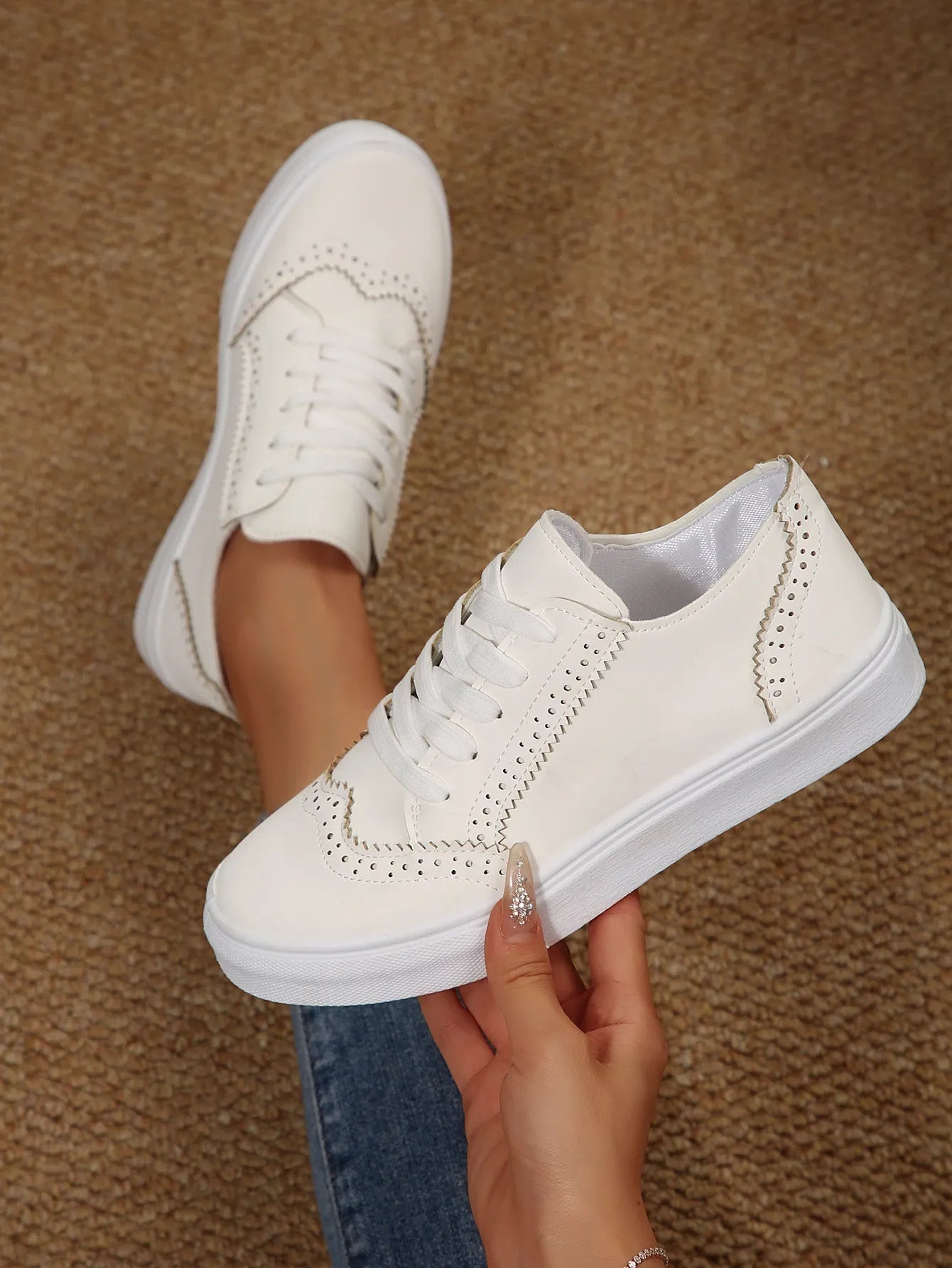 PU Leather Lace Up Platform Sneakers – Multi-Color