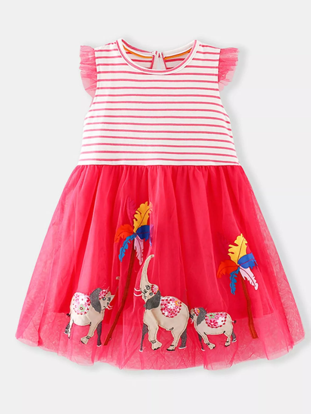 Children's Striped Elephant Tulle Dress