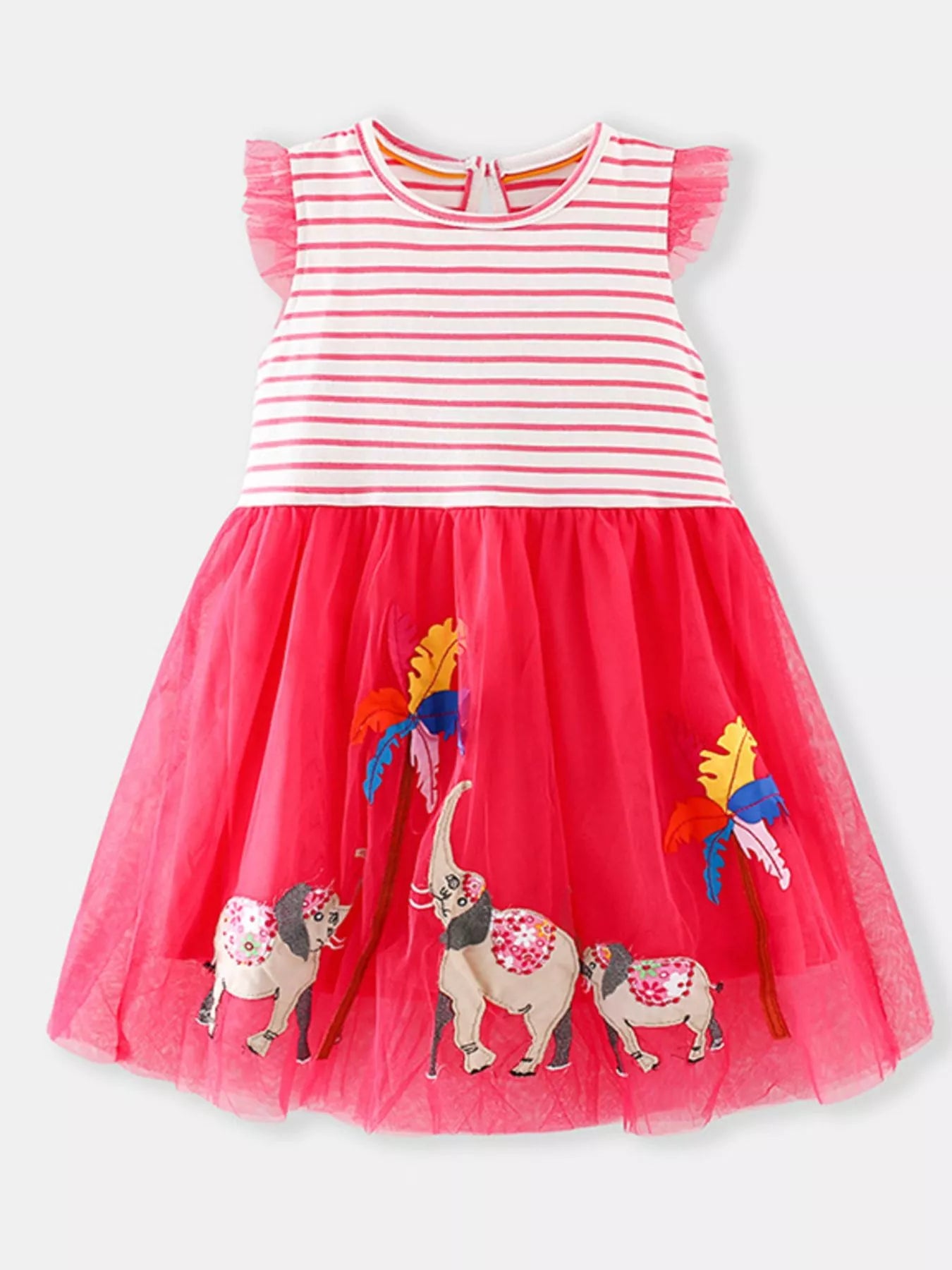 Children's Striped Elephant Tulle Dress
