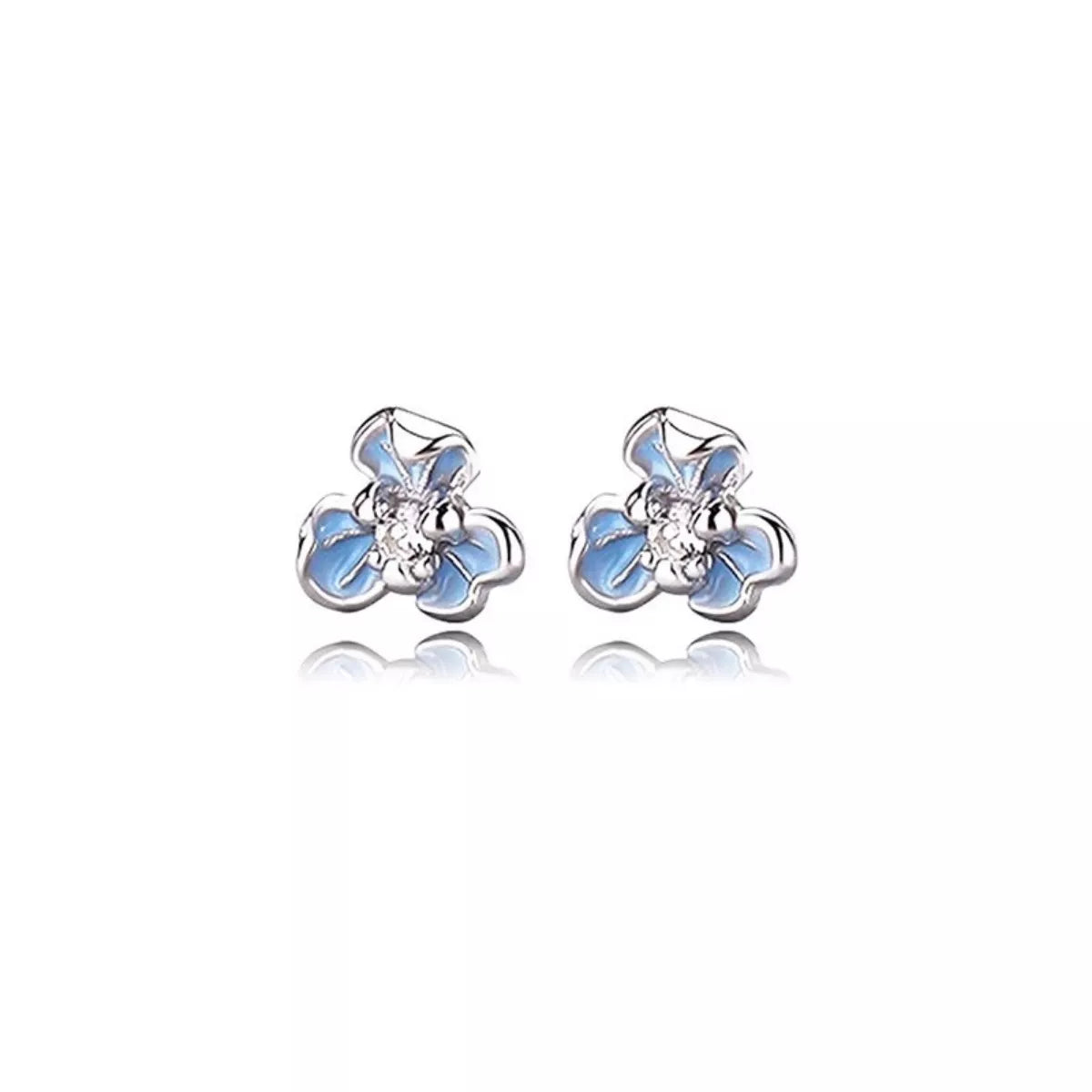 999 Sterling Silver Flower Stud Earrings