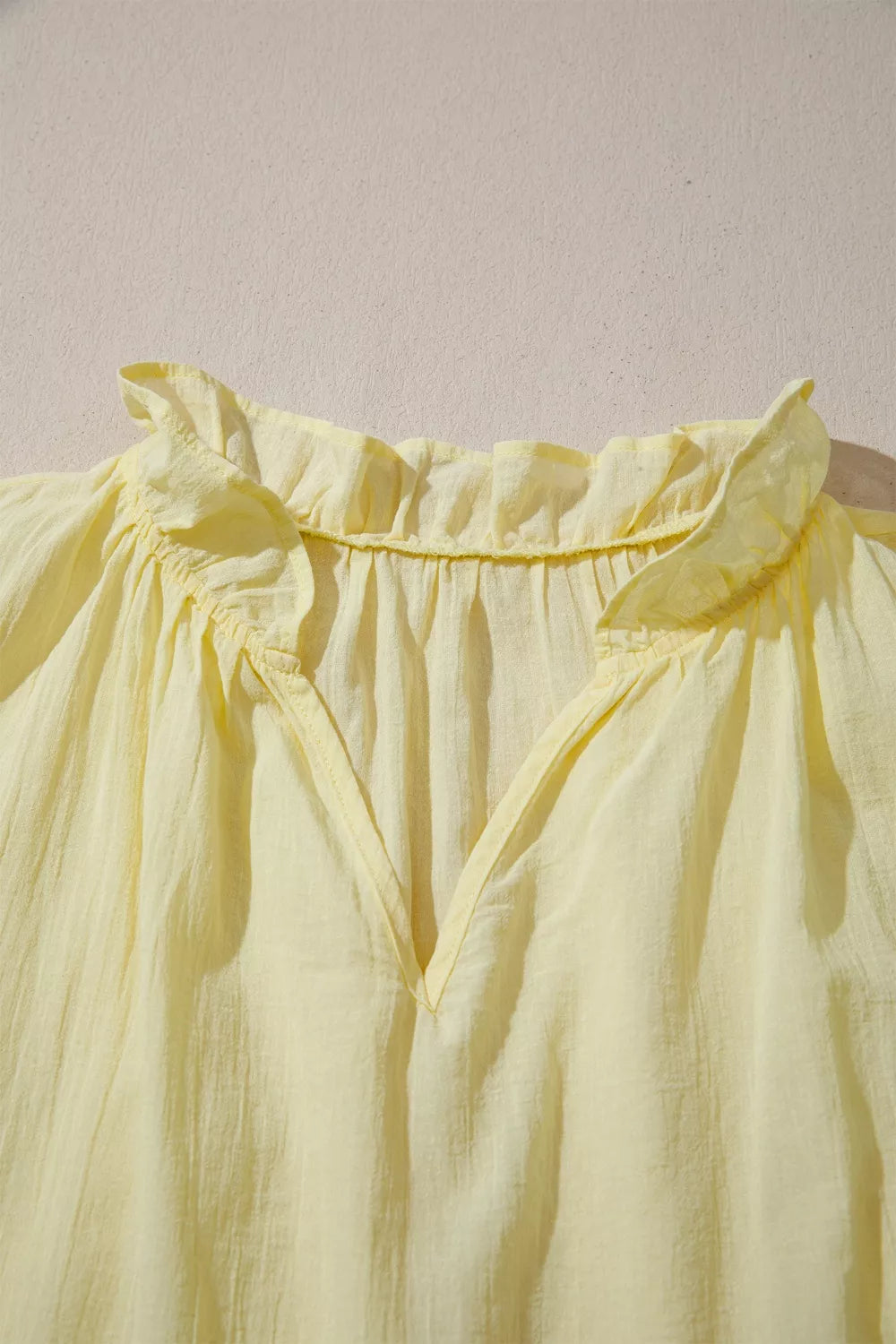 V Neck Ruffle Trim Sleeveless Shift Top