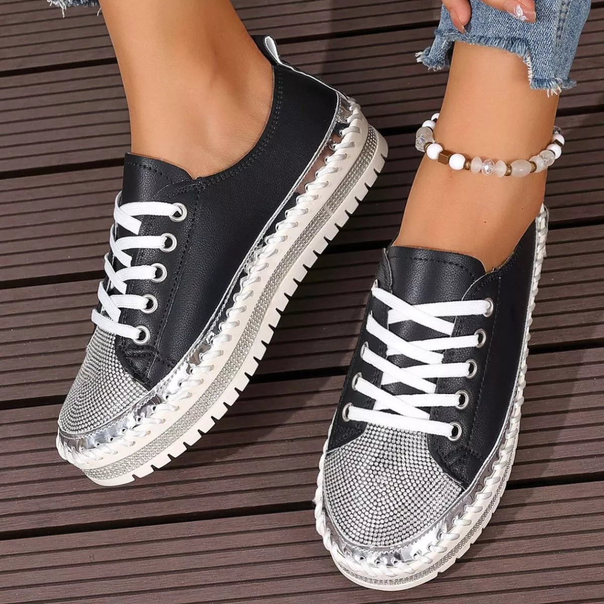 Round Toe Platform Sneakers