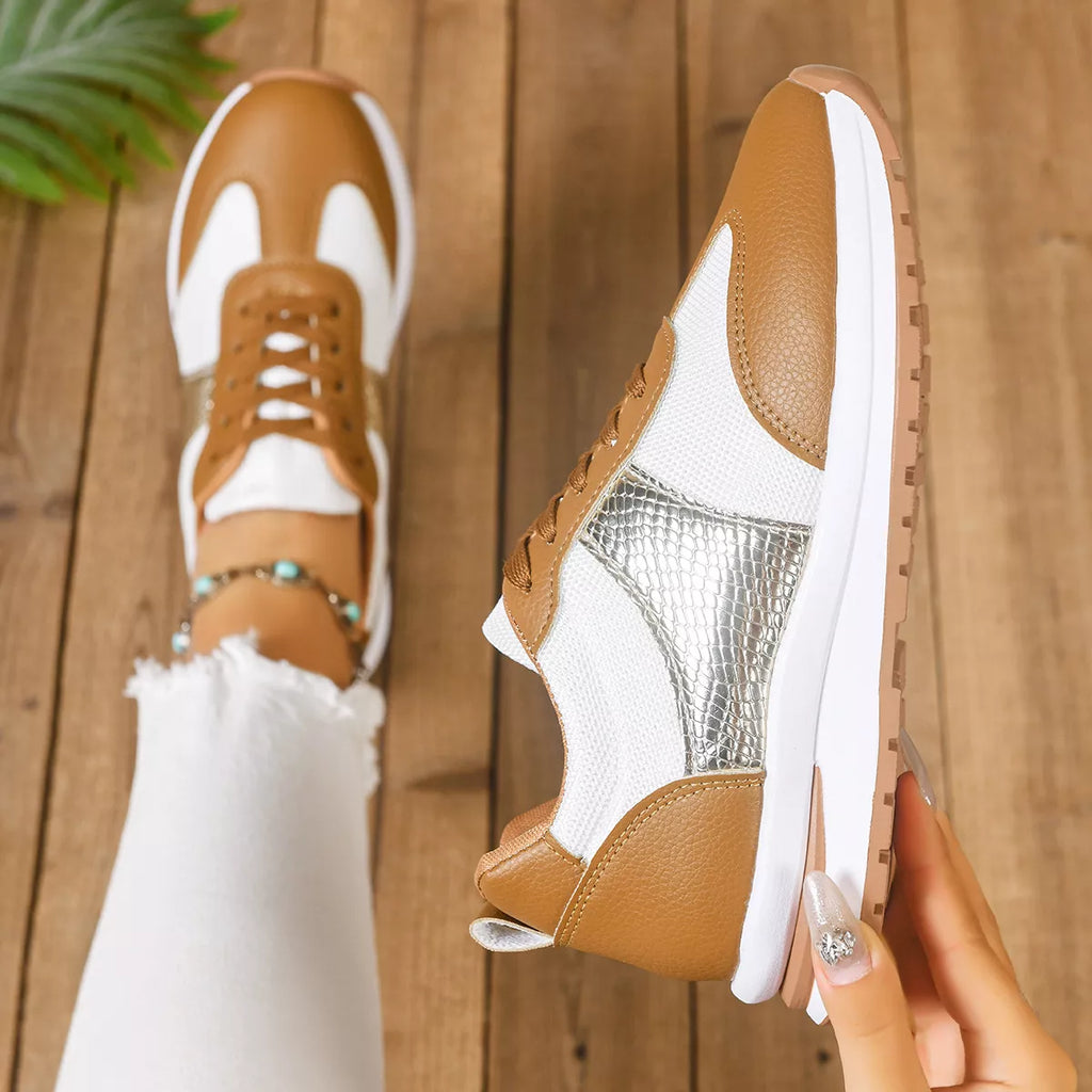 Round Toe Lace Up Sneakers