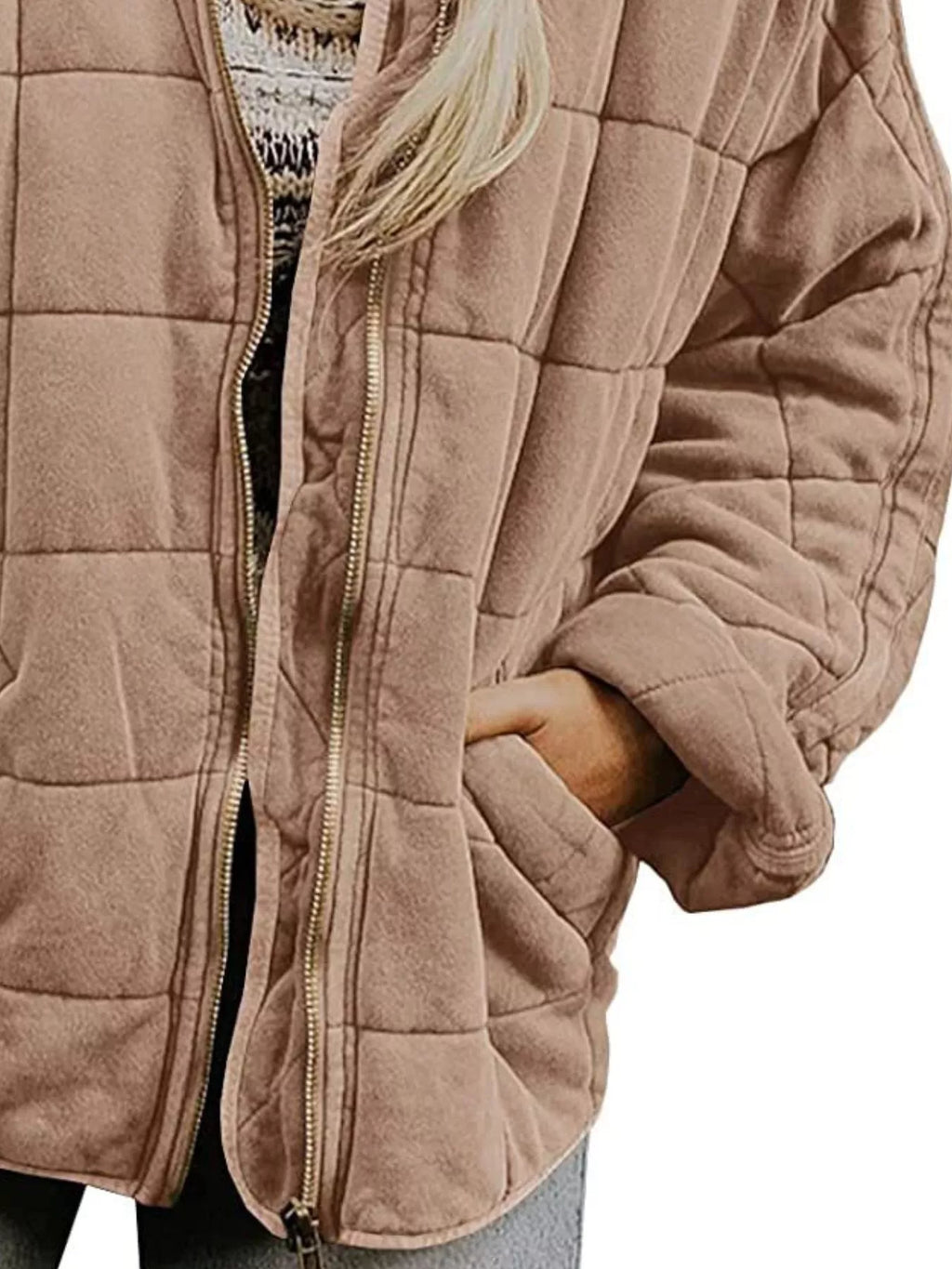 Quilted Zip Up Outerwear