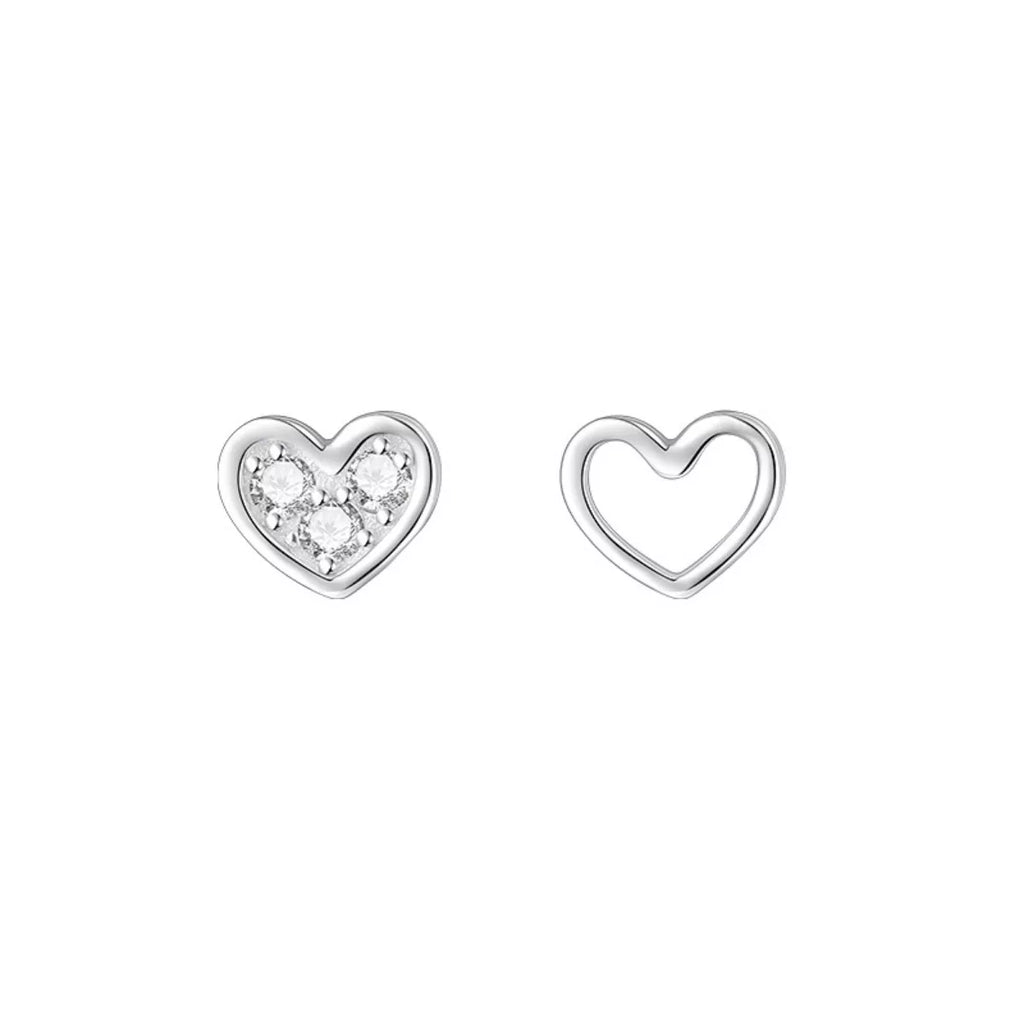 925 Sterling Silver Heart Stud Earrings