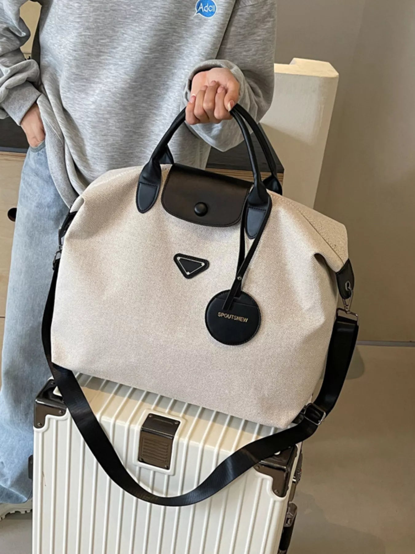 Canvas Travel Bag with Detachable Strap