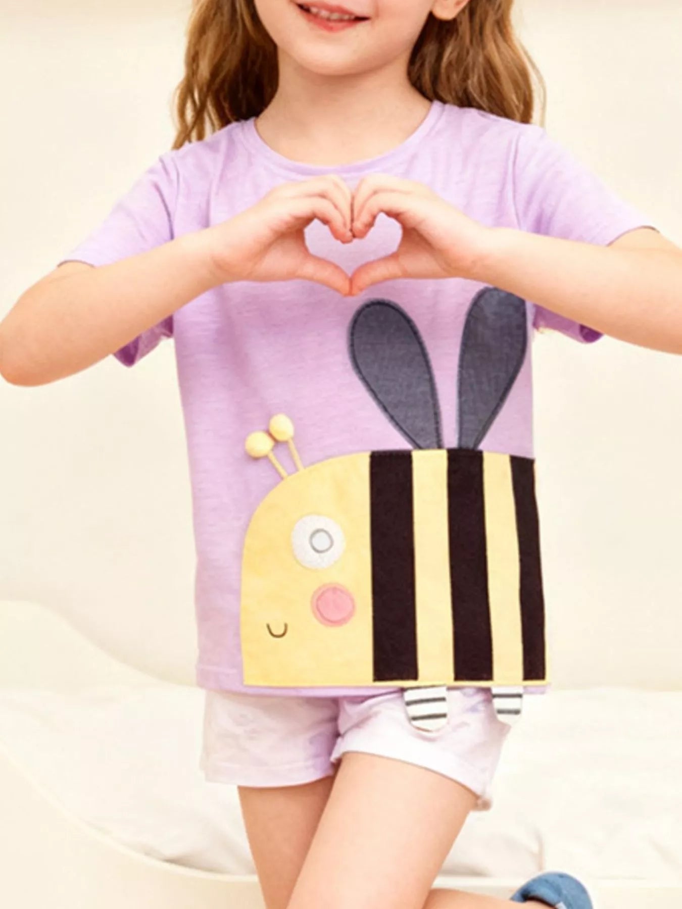 Children's Bee Applique Short Sleeve T-Shirt