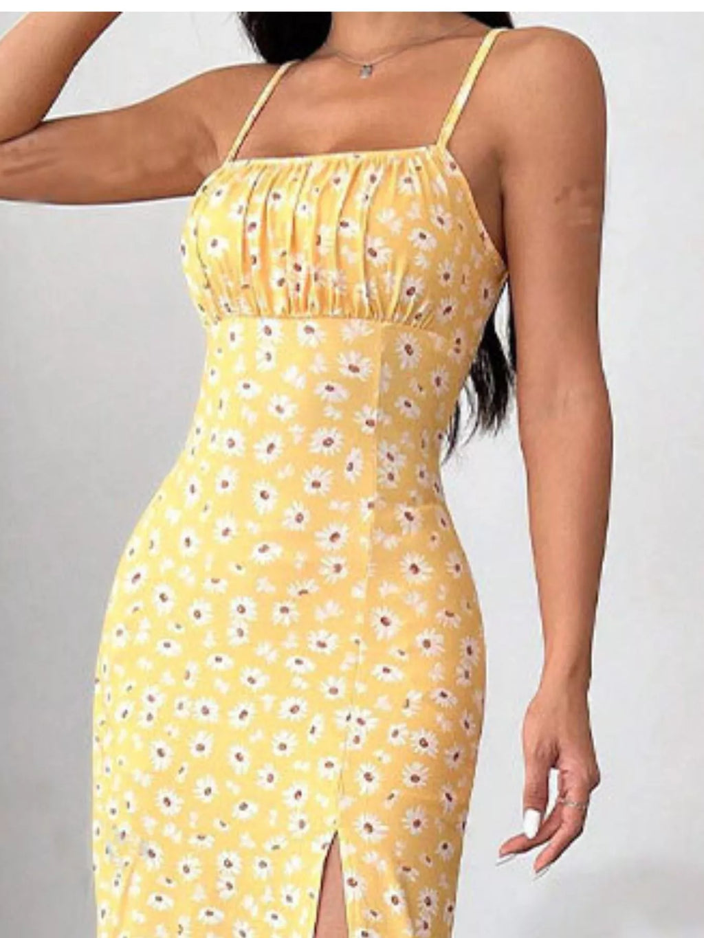 Slit Spaghetti Strap Midi Dress