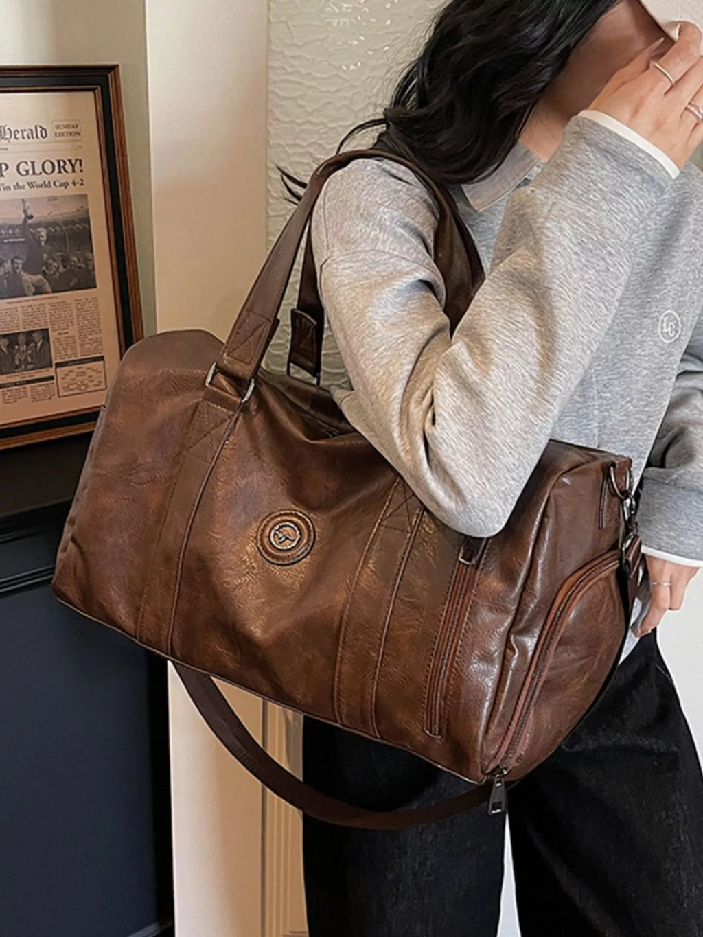 PU Leather Duffel Bag