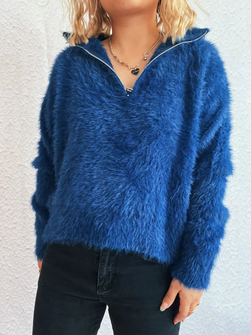 Cozy Fuzzy Half-Zip Sweater
