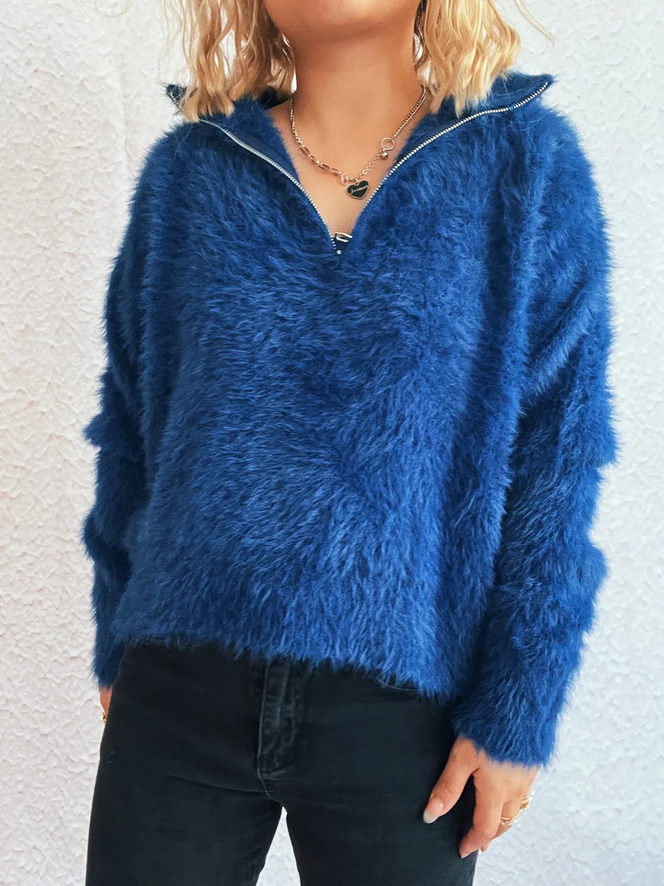 Cozy Fuzzy Half-Zip Sweater