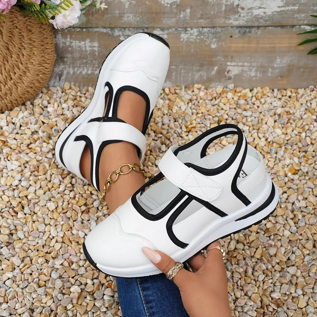 Round Toe Contrast Sneakers