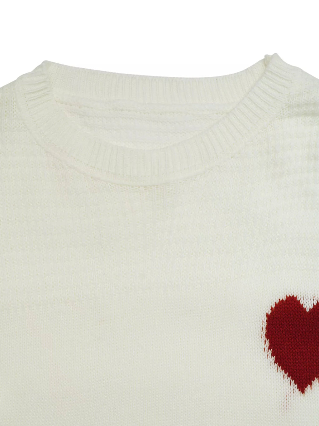 Heart Pattern Dropped Shoulder Sweater