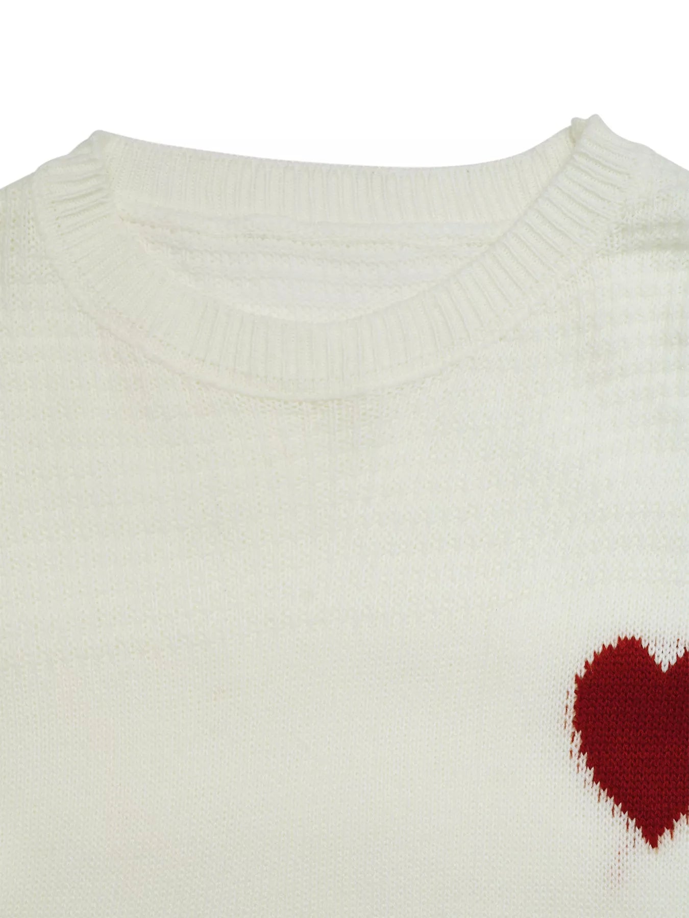 Heart Pattern Dropped Shoulder Sweater
